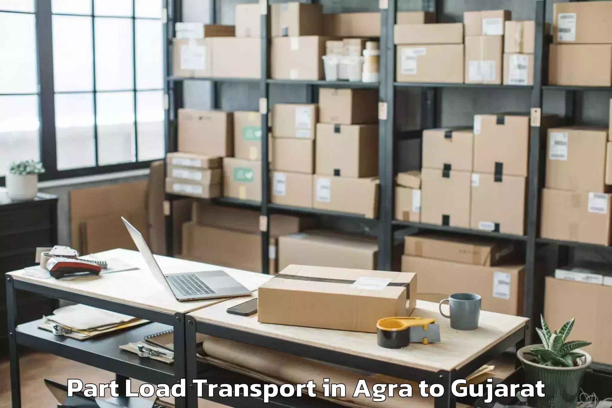 Reliable Agra to Wadhwan Part Load Transport